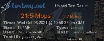 Speed Test Result