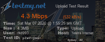 Speed Test Result