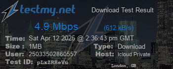 Speed Test Result