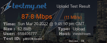 Speed Test Result