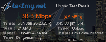 Speed Test Result