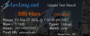 Speed Test Result