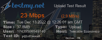 Speed Test Result