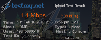 Speed Test Result