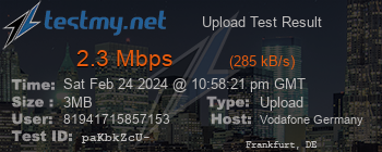 Speed Test Result