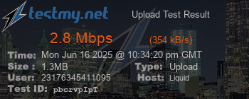 Speed Test Result