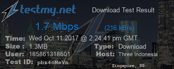 Speed Test Result