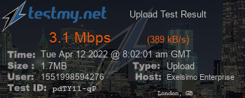 Speed Test Result