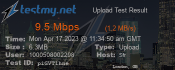 Speed Test Result