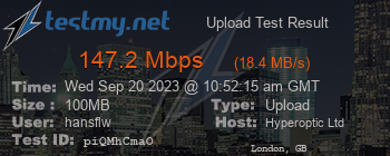 Speed Test Result