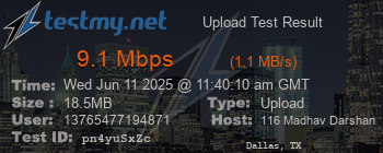 Speed Test Result