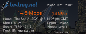Speed Test Result