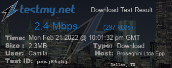 Speed Test Result