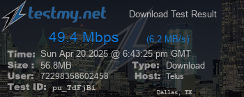 Speed Test Result