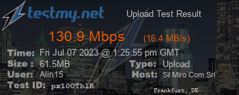 Speed Test Result