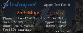 Speed Test Result