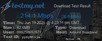 Speed Test Result