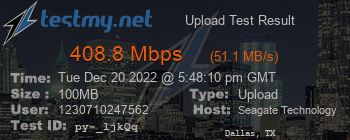 Speed Test Result