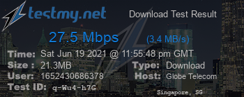 Speed Test Result