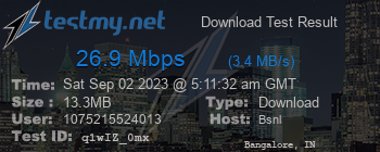 Speed Test Result