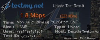 Speed Test Result