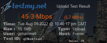 Speed Test Result