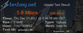 Speed Test Result