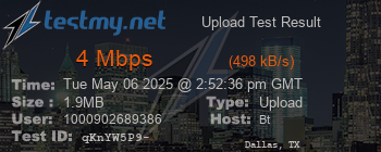Speed Test Result