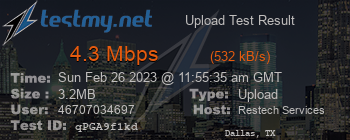 Speed Test Result