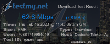 Speed Test Result