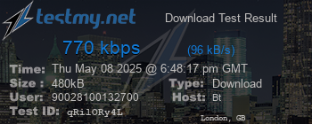 Speed Test Result