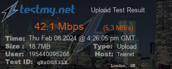 Speed Test Result