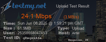 Speed Test Result