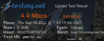 Speed Test Result