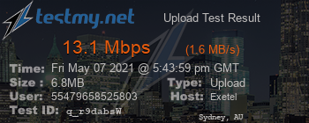 Speed Test Result