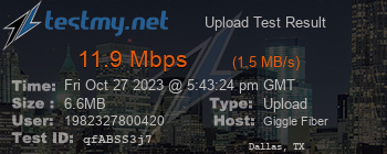 Speed Test Result
