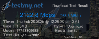 Speed Test Result