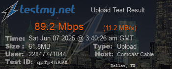 Speed Test Result