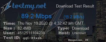 Speed Test Result