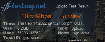 Speed Test Result