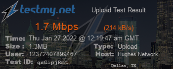 Speed Test Result