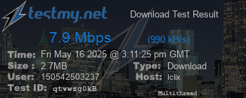 Speed Test Result