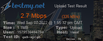 Speed Test Result