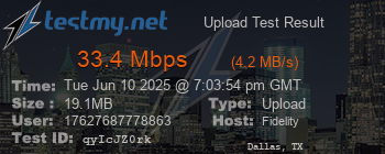 Speed Test Result