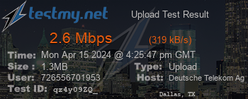 Speed Test Result