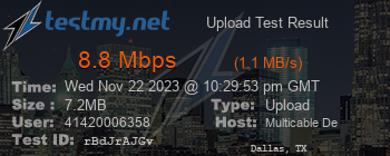 Speed Test Result
