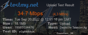 Speed Test Result