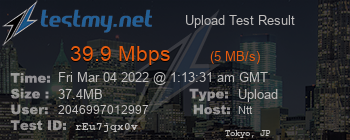 Speed Test Result