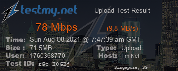 Speed Test Result