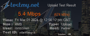 Speed Test Result